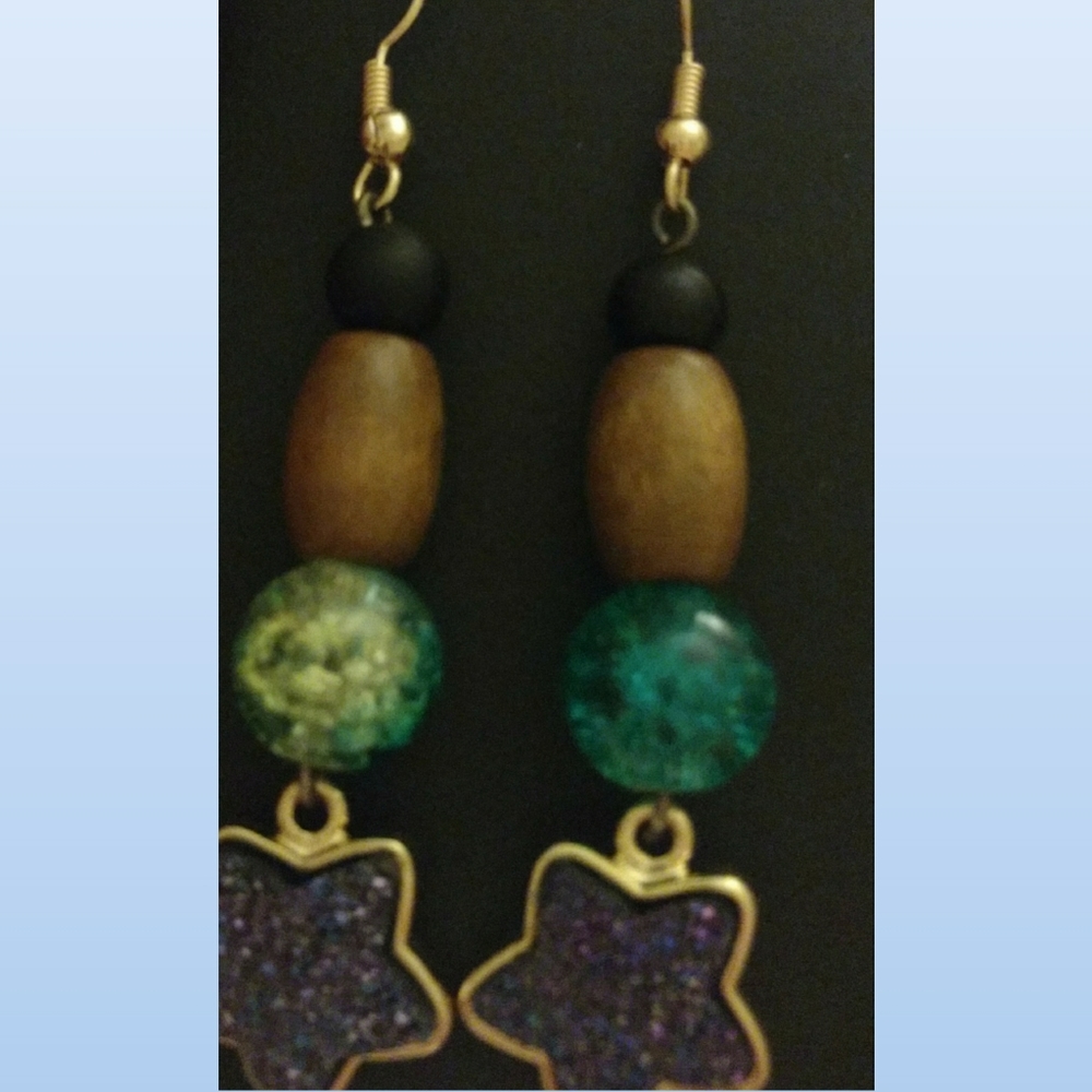 Pretty Earrings - Druzy Star Glass ✨